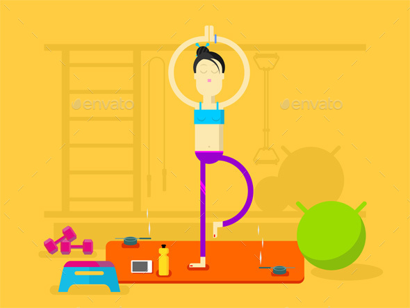 Girl Is Engaged In Yoga - Sports/Activity Conceptual