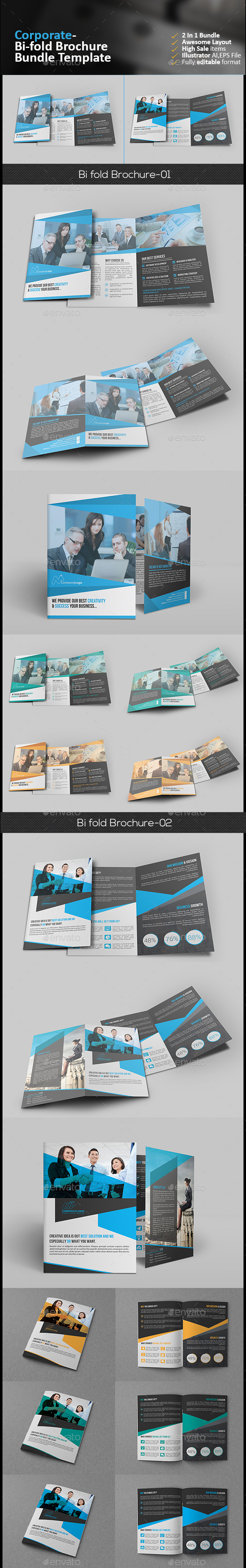 Bi Fold Brochure Bundle - Corporate Brochures