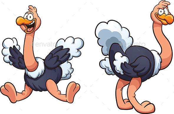 Cartoon Ostrich - Animals Characters