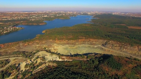 AERIAL VIEW. Simferopol Crushed Stone Quarry