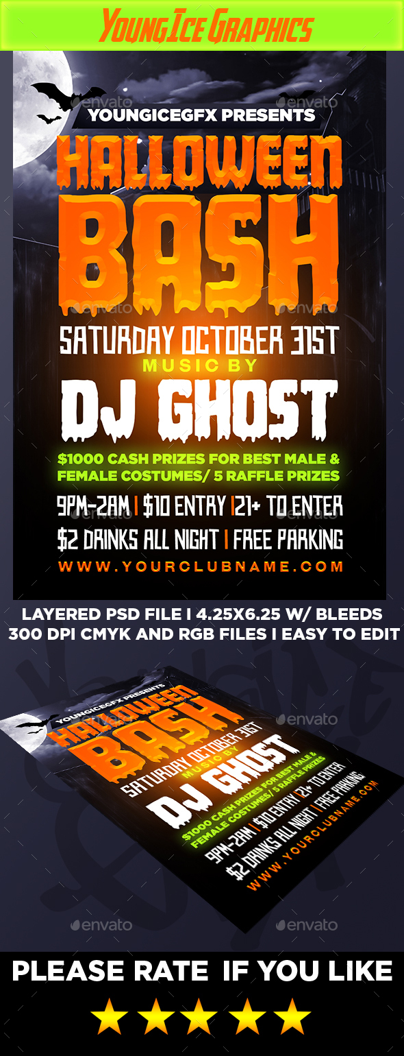 Halloween Bash Flyer Template - Clubs & Parties Events