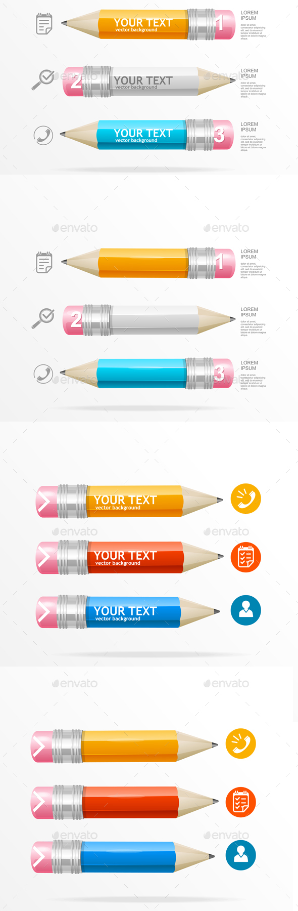 Infographics Icon and Pencil. Vector - Concepts Business