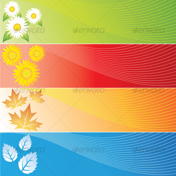 four seasons banners - Backgrounds Decorative
