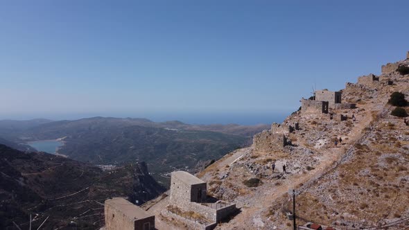 Landscape of High Hills in Crete on the Background of the Sky