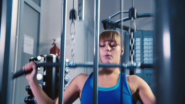 Attractive Athletic Woman Making Exercise On a alt