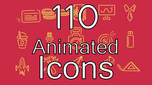 110 Animated Icons - VideoHive 13297226