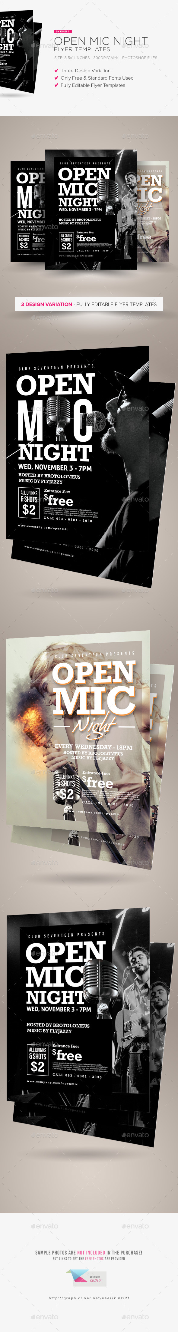 open mic night flyer templates by kinzi21 graphicriver open mic night flyer templates