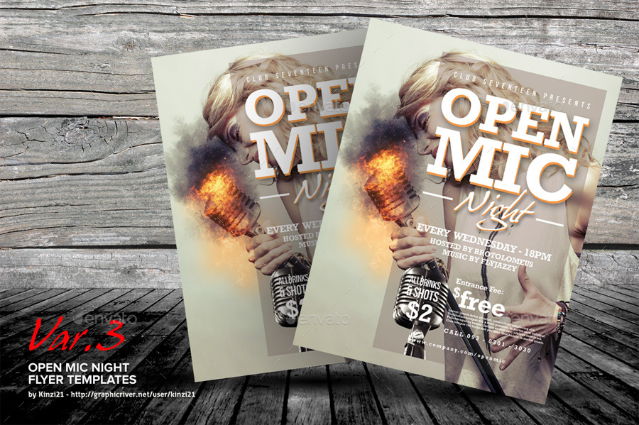 open mic night flyer templates by kinzi21 graphicriver open mic flyer template