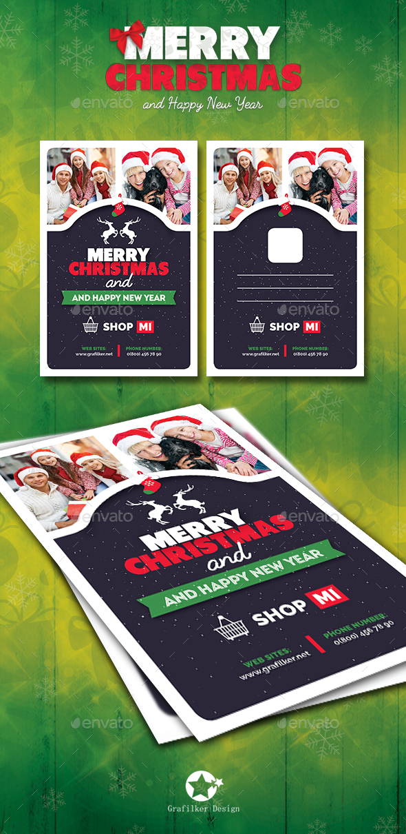 Christmas Postcard Templates - Cards & Invites Print Templates