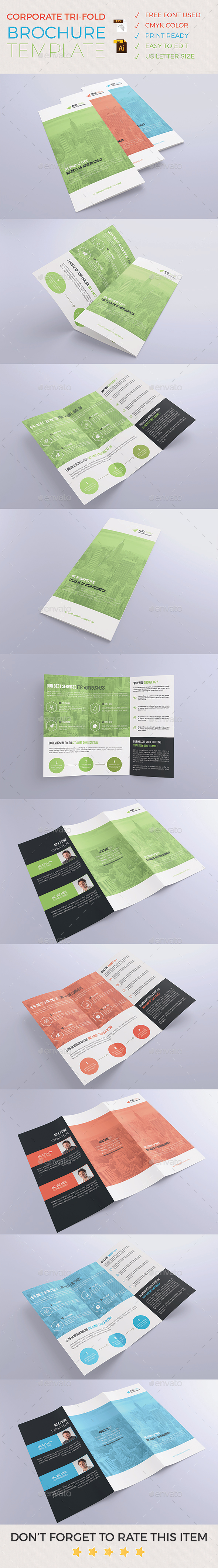 Corporate Tri-Fold Brochure Template - Corporate Brochures