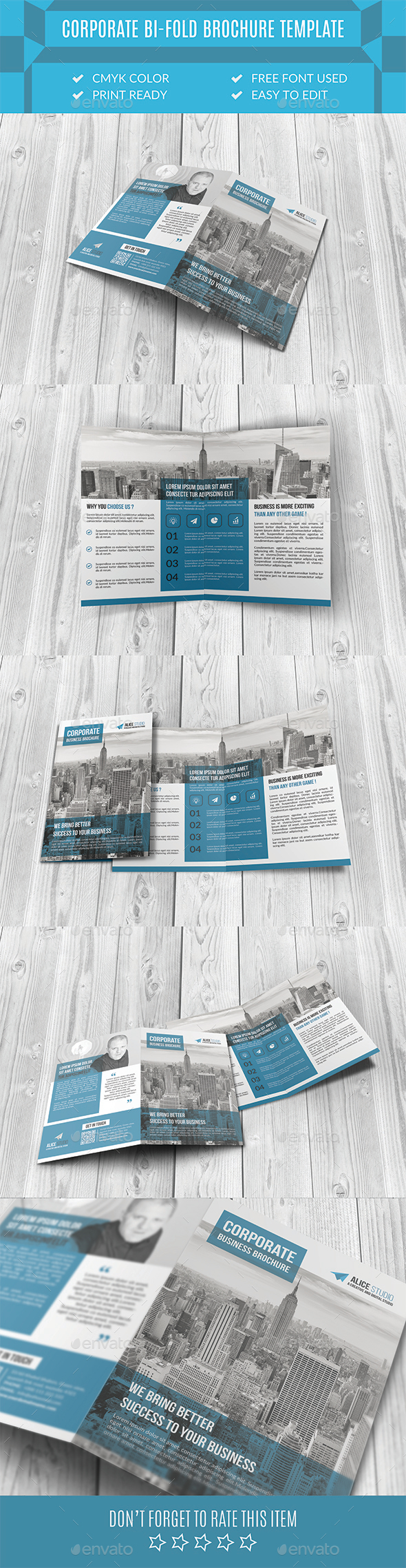 Corporate Bi-Fold Brochure Template - Corporate Brochures