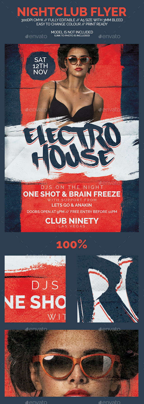 Electro House Nightclub Flyer - Clubs & Parties Events