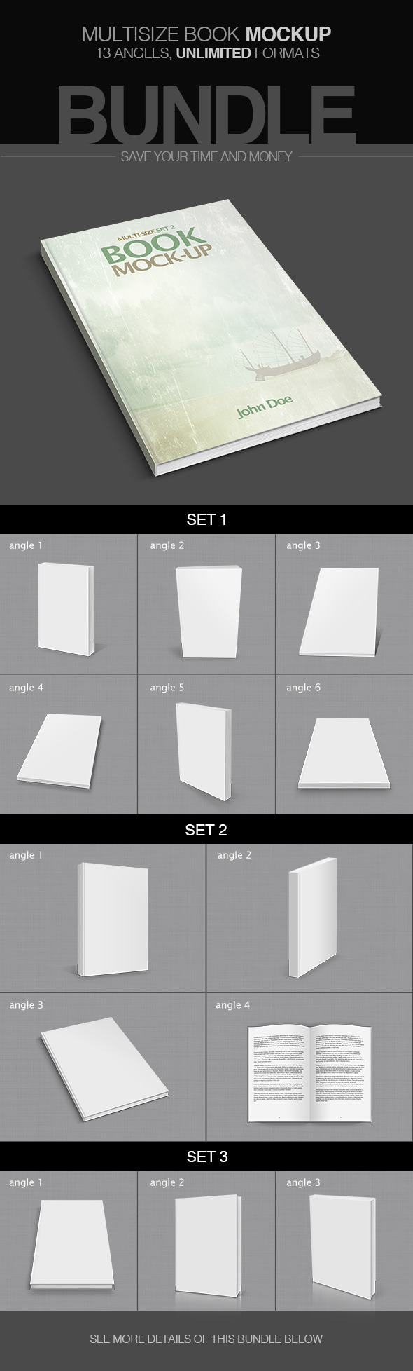 Multisize Book Mockup - Bundle - Utilities Actions