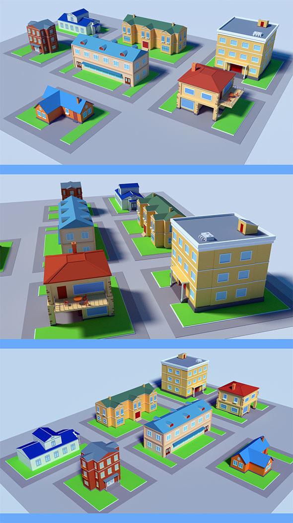 Low Poly Houses - 3Docean 13456525