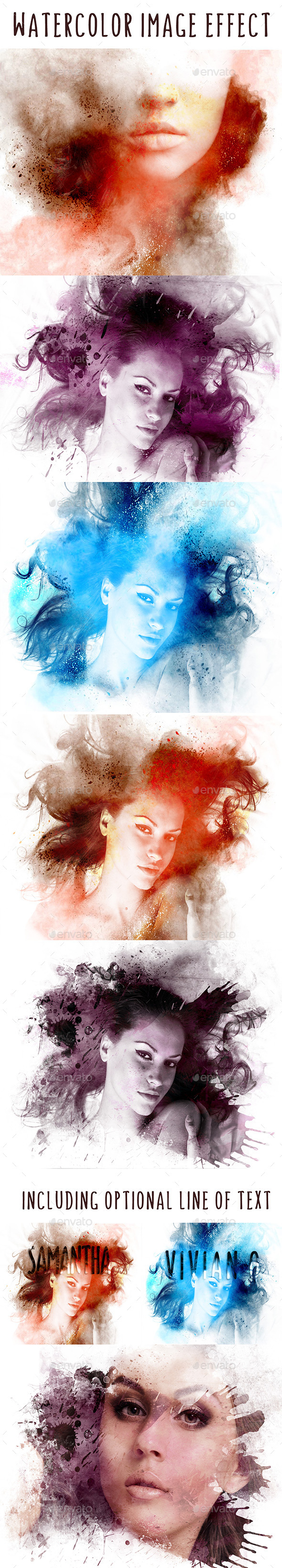 Splash Watercolor Image Effect - Artistic Photo Templates