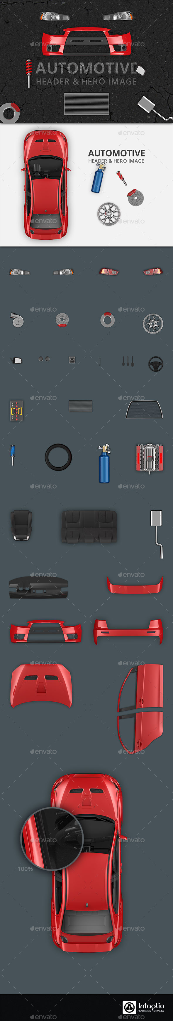 Automotive Hero Image and Header Mockup - Hero Images Graphics