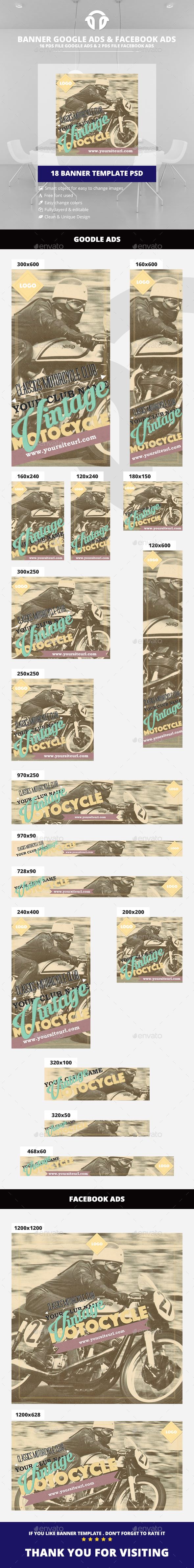 Retro / Vintage Multi-Clubs Ad - Banners & Ads Web Elements