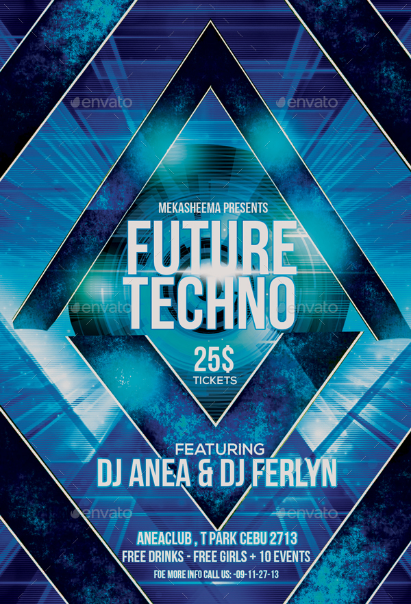 Future Techno Flyer, Print Templates | GraphicRiver