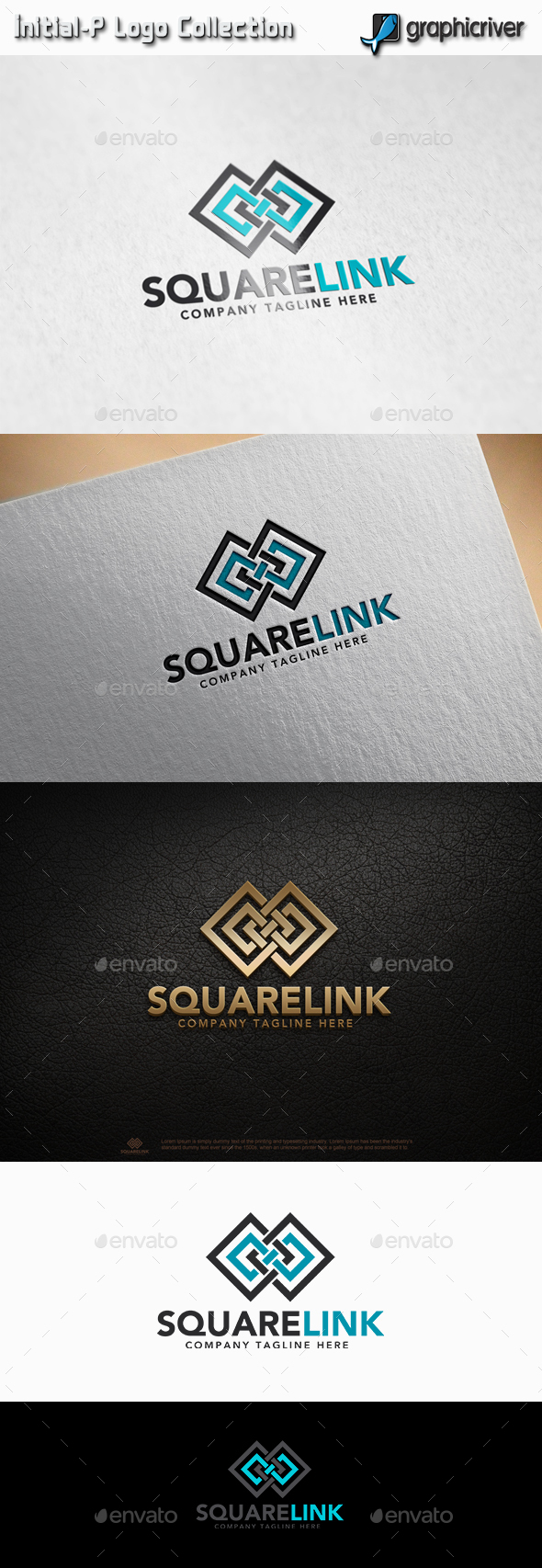 Square Link - Infinity Square - Abstract Logo Templates