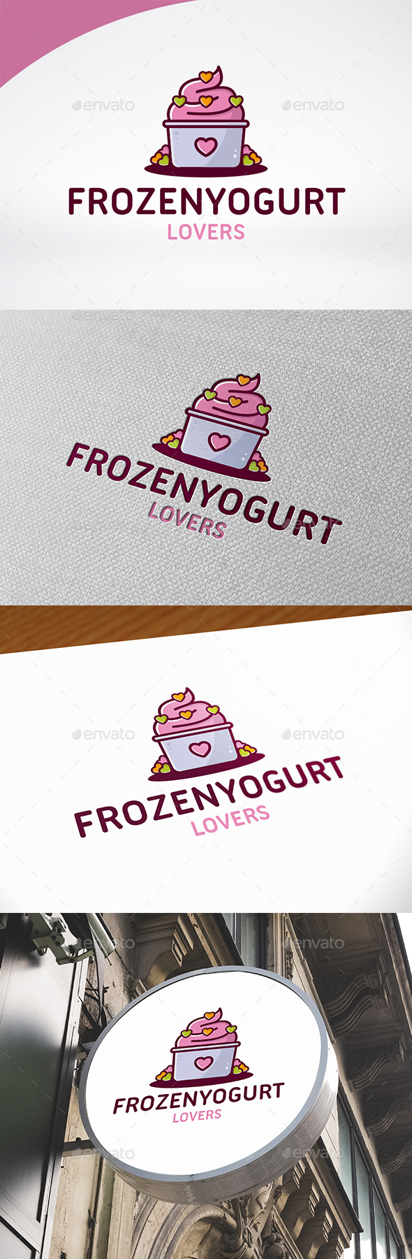 Frozen Yogurt Logo Template - Food Logo Templates