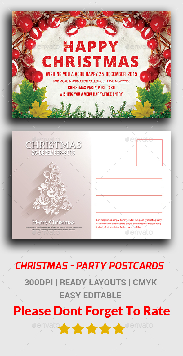 Christmas Postcard - Cards & Invites Print Templates