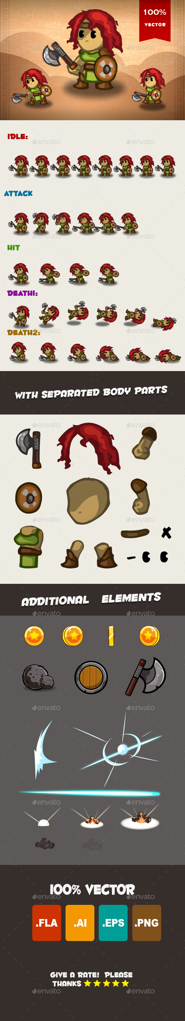 Barbarian Spritesheet 01 - Sprites Game Assets