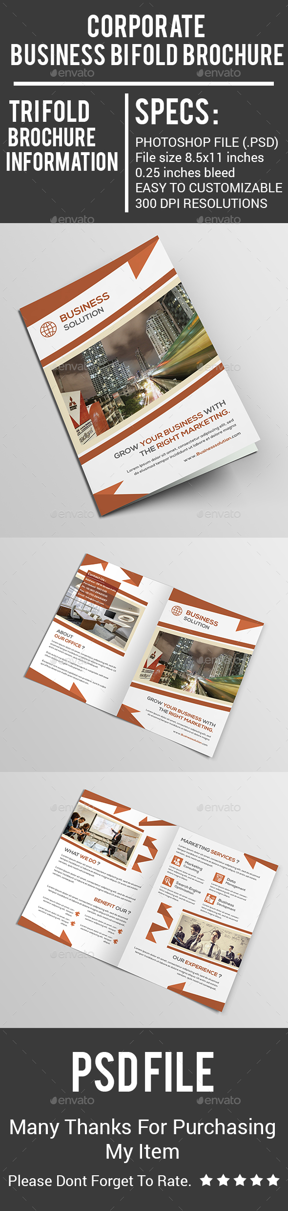 Corporate Business Bi Fold Brochure - Corporate Brochures