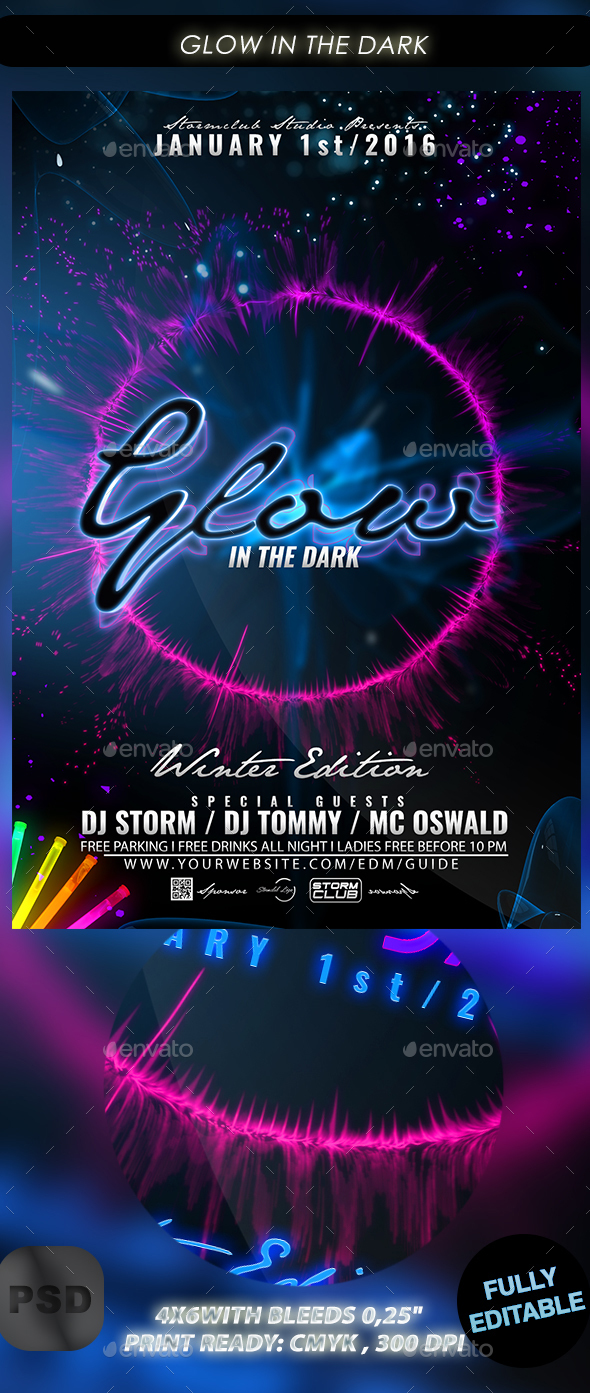 Glow in the Dark - Events Flyers