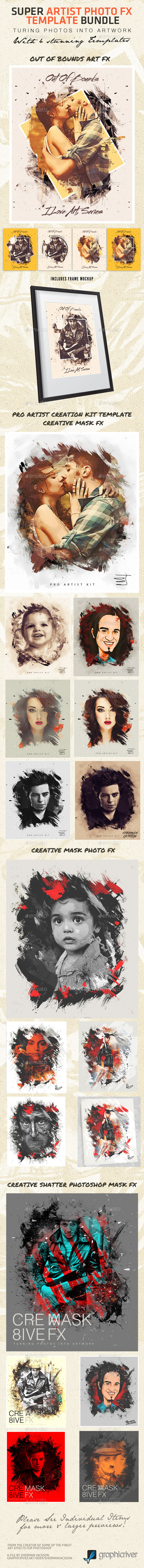 Super Artist Photo FX Template Bundle - Artistic Photo Templates