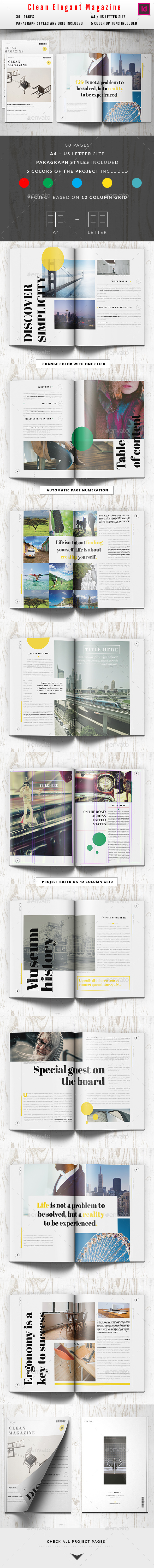 Clean Minimal Elegant Magazine - Magazines Print Templates