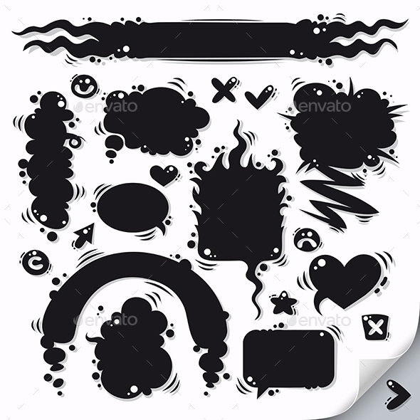 Cartoon Speech Bubbles Collection - Web Elements Vectors