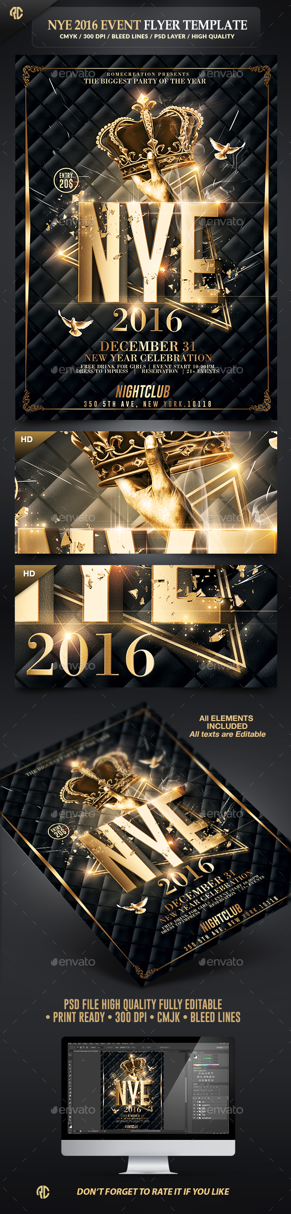 New Year Party | Classy Flyer Template - Events Flyers