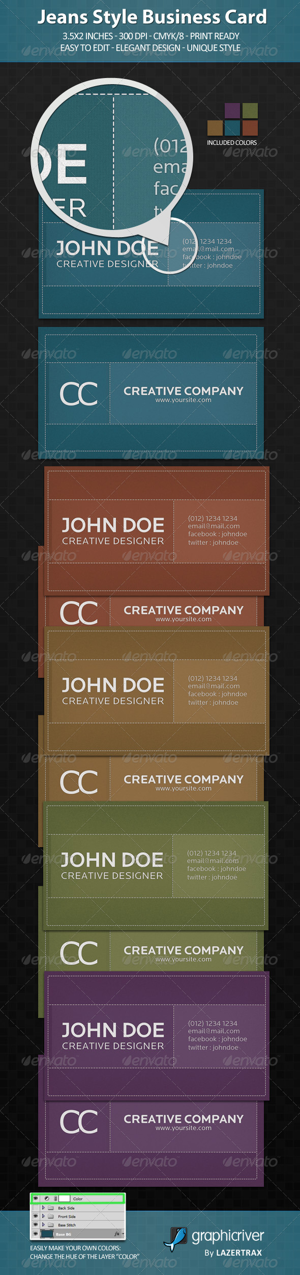 Jeans Style Business Card - Creative Business Cards