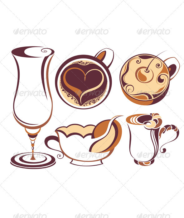 Coffee and tea design elements