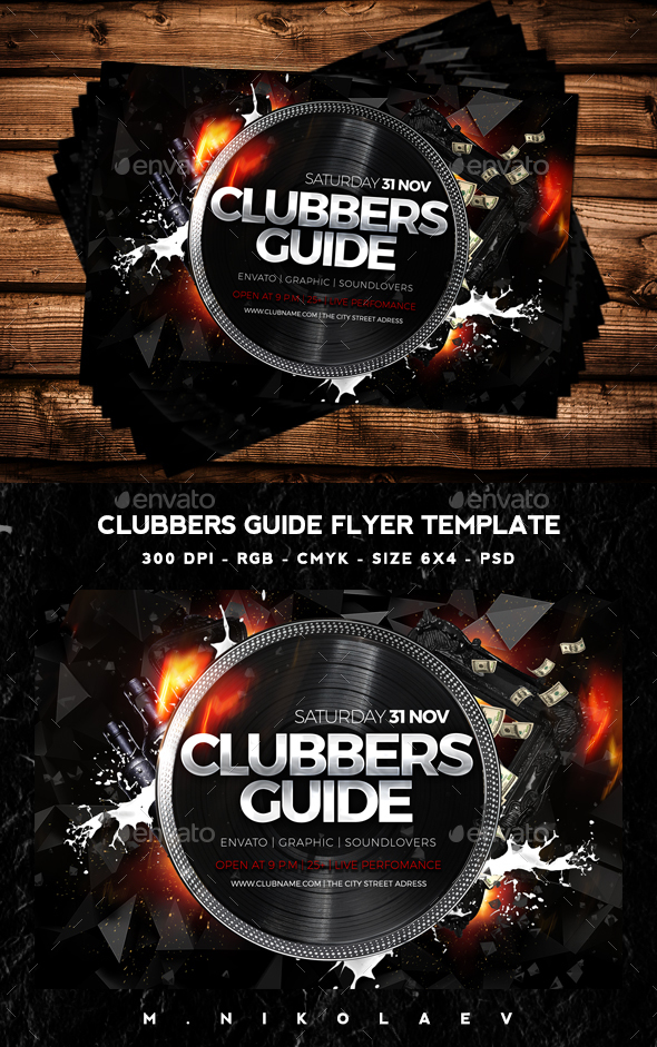 Clubbers Guide Flyer - Clubs & Parties Events