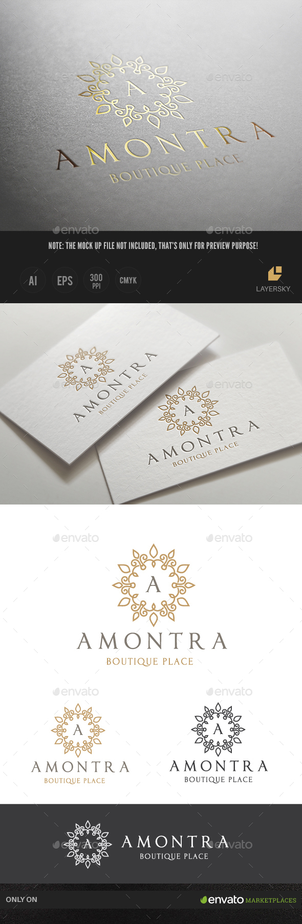 Amontra Boutique Brand - Crests Logo Templates