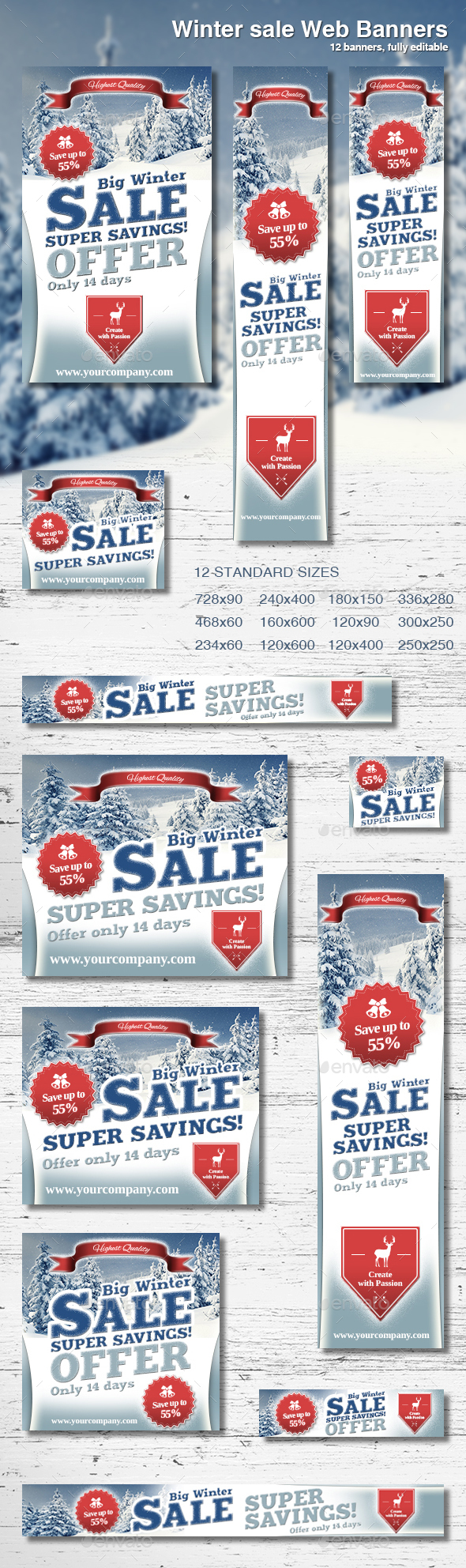 Web Banners Winter Sale - Banners & Ads Web Elements