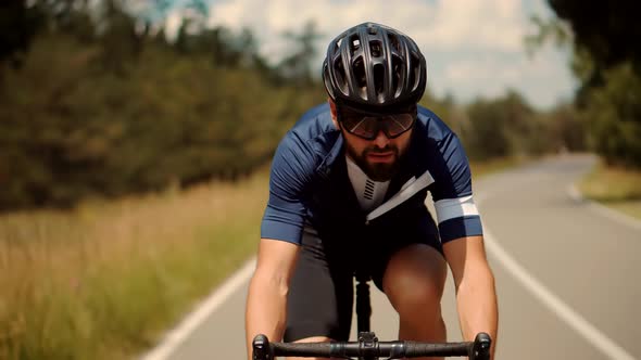 Cyclist Fitness Triathlon On Road Bike.Cyclist Biker Bike Cycling Bicycle Triathlete Race Cyclist. alt