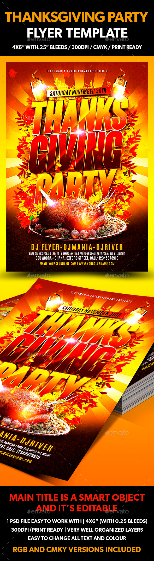 Thanksgiving Party Flyer Template - Events Flyers