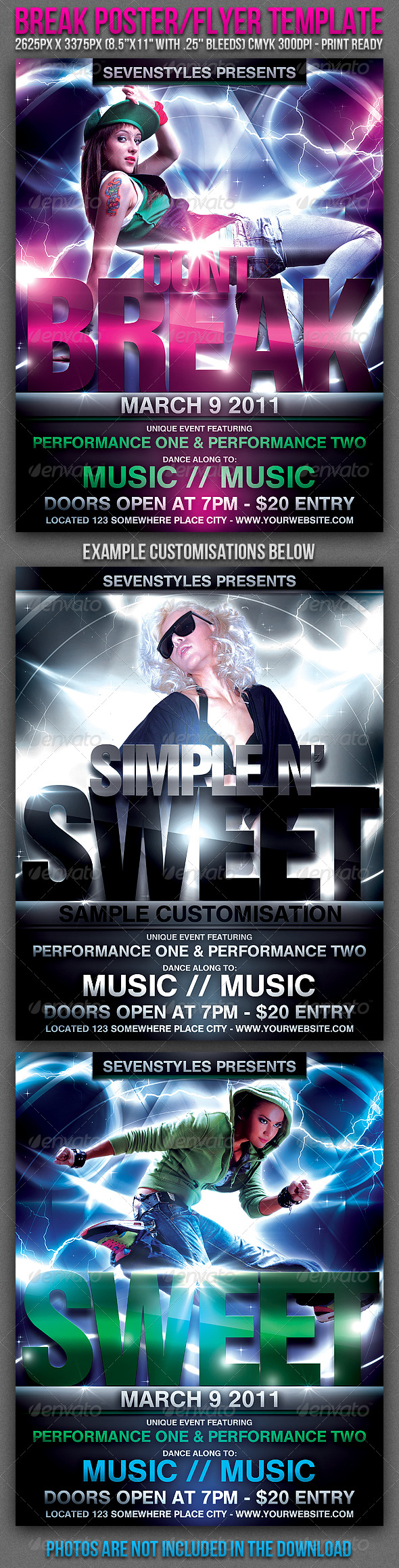 Break Poster/Flyer Template - Clubs & Parties Events