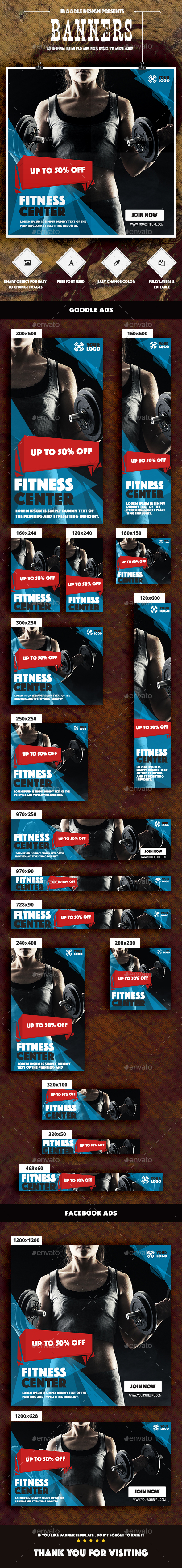 Banners Fitness Ad - Banners & Ads Web Elements