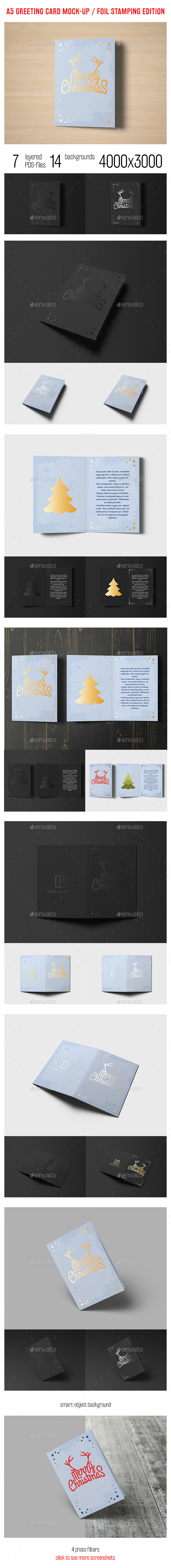 A5 Greeting Card Mock-up / Foil Stamping Edition - Miscellaneous Print