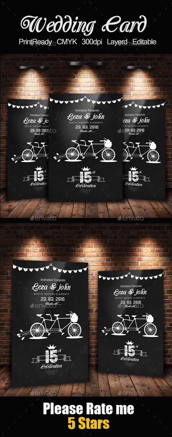 Chalk Board Wedding Invitaion - Weddings Cards & Invites