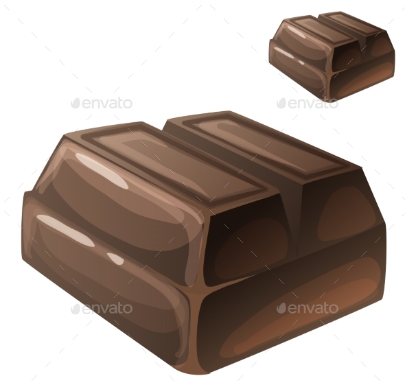 Unsweetened Chocolate. Detailed Vector Icon - Food Objects