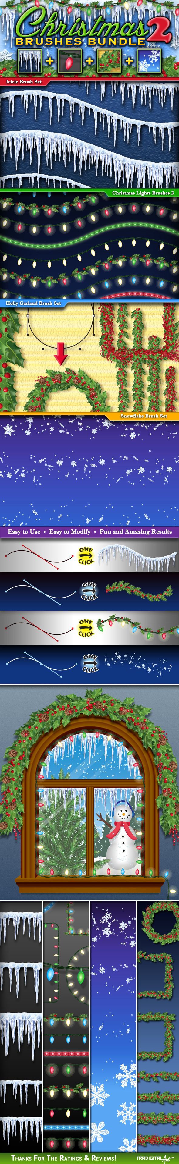 Christmas Brushes Bundle 2 for Adobe Illustrator - Miscellaneous Brushes