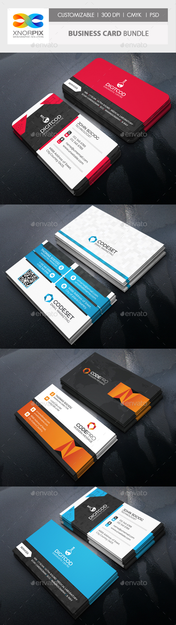 Business Card Bundle 3 in 1-Vol 63 - Corporate Business Cards