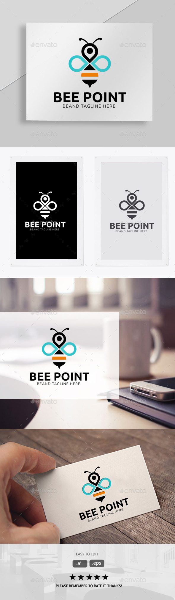 Bee Point - Animals Logo Templates
