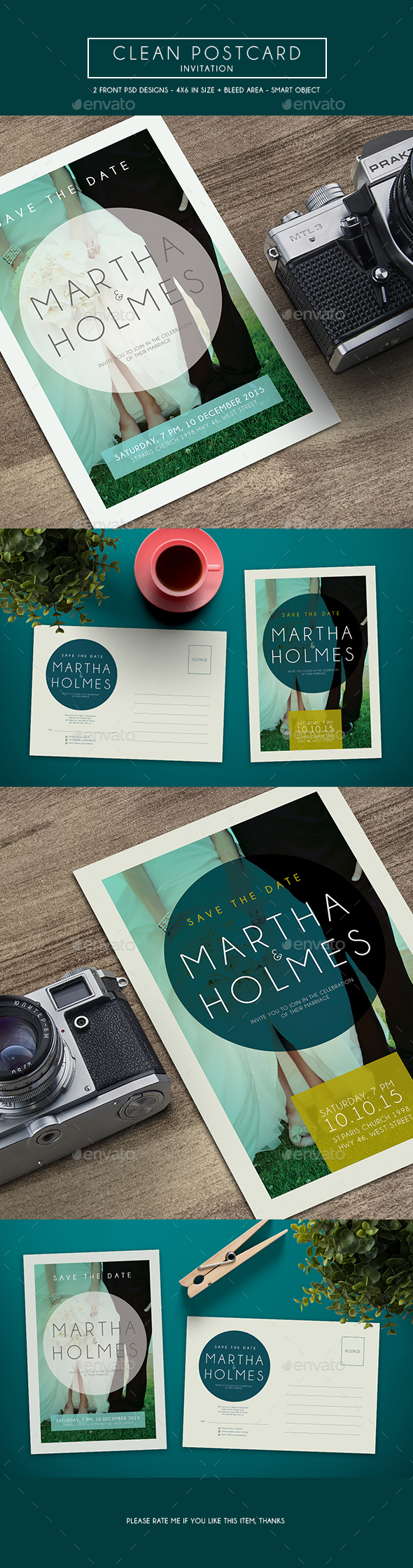 Clean Postcard Invitation - Invitations Cards & Invites