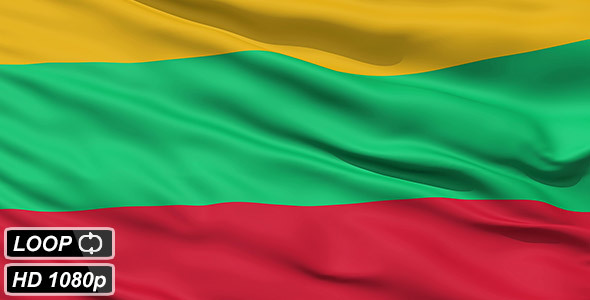 Waving National Flag Of Lithuania