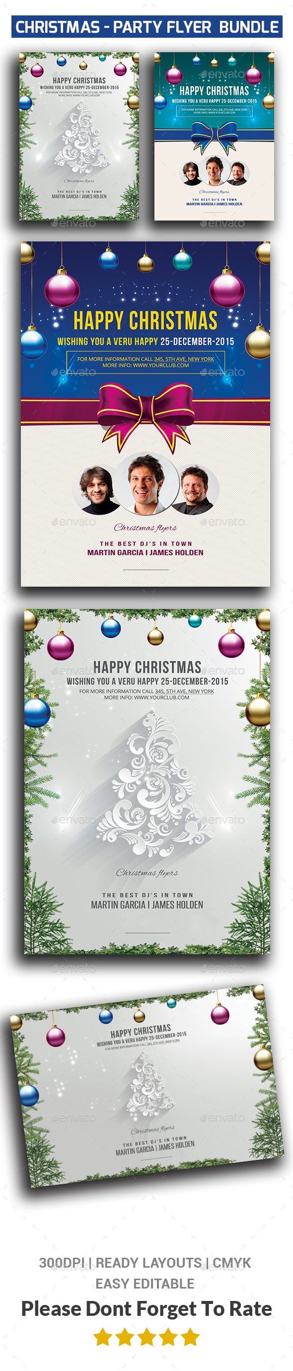 Christmas Party Flyer Bundle - Events Flyers